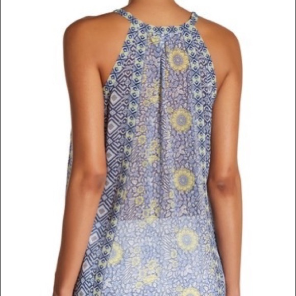 Joie Shara Print Silk Tank Blue Yellow White Small - Picture 3 of 15